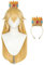 COSPLAZA 70cm Blonde Pfirsich Prinzessin Peach Kunsthaar Cosplay Perücke mit Krone Lange Wellige Kostümperücke Set für Halloween Party