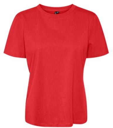 VERO MODA Damen VMPAULINA SS GA JRS NOOS T-Shirt, Flame Scarlet, S