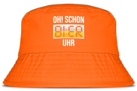 Prozente Momente Oh Schon Bier Uhr Fischerhut | Anglerhut | Sonnenhut | Sommer | Party | Lustige Sprüche | OneSize | Malle | Urlaub | Orange