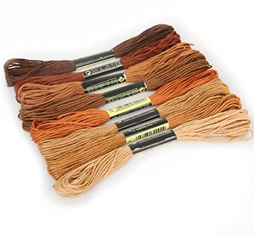 WANGBINGXING Punto Croce 8 PCS Multicolor Ancora Filo Simile Punto Croce Cotone Matasse for Cucire Ricamo Filo Interdentale Kit Strumenti di Cucito Fai da Te Mestiere Fili da Ricamo (Color : Brown)