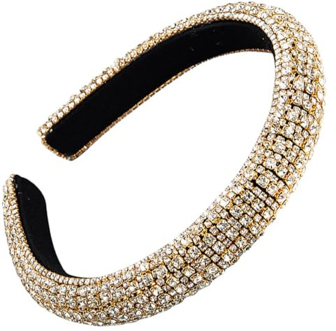 scicent Haarschmuck Damen Elastisches Haarreife Glitzer Strass Dünne Gepolsterte Stirnband Glitzernd Haarband Modisch Niedliches Tägliches Haar Accessoire für Mädchen - 26815