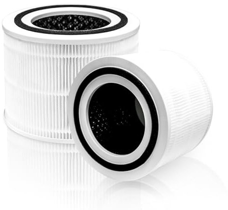 iAmoy Core 300 Filtro de repuesto compatible con purificadores de aire LEVOIT Core 300/300S, filtro HEPA verdadero H13 y carbón activado, filtración 3 en 1 (paquete de 2)