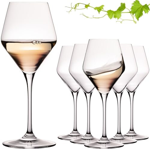 IMPERIAL Weißweingläser 370ml Serie 'Rom' Set 6-Teilig Rieslinggläser aus Crystalline Glas Weinglas Spülmaschinenfest