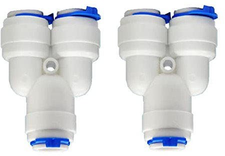 2 Stück, RO-Wasserfilter-Fitting-Kit: 3-Wege-Y-Steckverbinder und Schläuche für Zapfsäulen, Klempner-Set