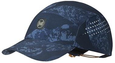 BUFF®| Kappe Pack Speed Männlich Weiblich Erwachsene Flexibel, UPF50, Reflektierendes Element, Komfortabel, Dehnbar, Laufen, Belüftung, Faltbar, S/M, Bleu Fonce