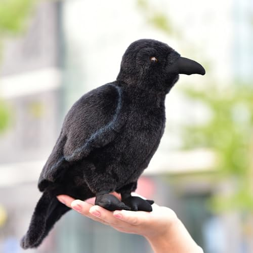 LIUHONGFEI Simulation Crow Plush Toy Stuffed Animal Bird Doll There are Aluminum Wires on Both feet for Standing Firmly.(There are Aluminum Wires on Both feet and it can Stand Firmly.)