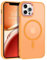 VENINGO Coque magnétique pour iPhone 12/iPhone 12 Pro Compatible avec MagSafe Coque Translucide Mat Silicone Tpu Anti Empreintes Digitales Coque pour iPhone 12 Pro 6,1 Pouce Orange