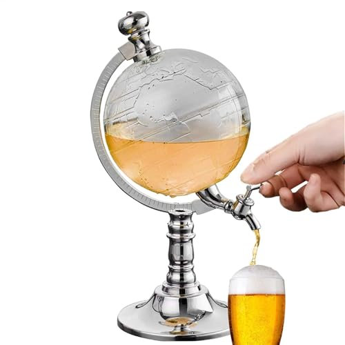 Decanter per whisky, decanter da 1,5 l, decanter a globo, decanter con imbuto e tappo, accessorio da club per whisky, vino, bevande, birra