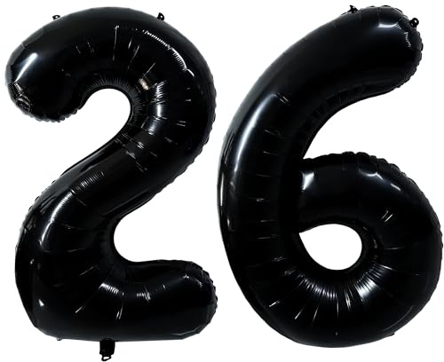 40 Zoll Schwarz Luftballon Zahlen 26 Schwarz Ballon 26. Geburtstag Deko Zahlenballons 26 Riesen Helium Luftballon 62 Party Dekoration Hochzeit Geburtstag Nummer 26/62