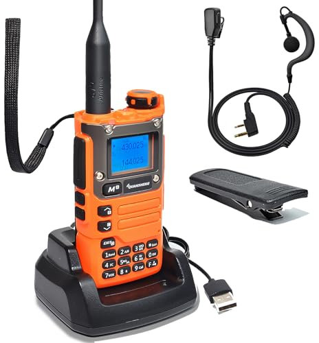 Quansheng UV-K5(8) Radio bidireccional portátil VHF UHF UHF FM NOAA UV-K6 Naranja para Exteriores/almacenaje y logística/navegación/producción Industrial (Naranja, con Auricular en Forma de G)