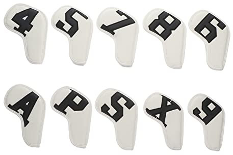 POPETPOP 10 Piezas Cubierta de la Cabeza Golf Accesorios empuñadura de Putter apretones Funda para Putter Suministros Deportivos Portada del Club Digital de Doble Cara Cuero PU