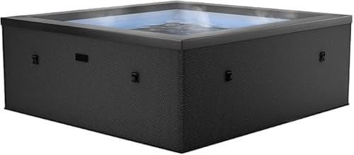 N NETSPA – SPA – Celestia – Semirígido Cuadrado 6 plazas – SP-CLS6-CB – Construcción portátil de Espuma, calefacción integrada y Cobertura ecológica – Volumen 1100 – Ø180 x 70 cm – Negro