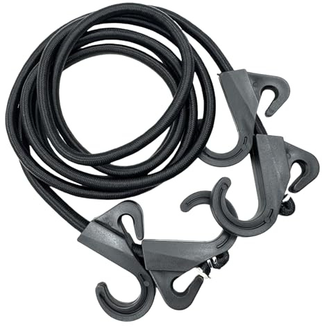 Corde Elastiche con Ganci | Corde Elastiche da 2 Metri per Fissare Carichi | Fascia Allungabile per Campeggio Bici Palestra Bagagli Attrezzatura Barca