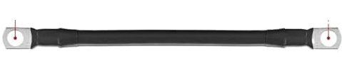 Jeu de câbles d'onduleur de Batterie avec bornes, Fil en Silicone Super Doux de Calibre AWG 10/8/6/4, câble de Connexion d'alimentation(Black,0AWG -50mm2,30 CM)