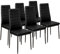 TecTake® sillas de Comedor Acolchadas, Funda de Cuero sintético, Respaldo Alto, Patas de Acero, Montaje Sencillo, Modernas, Muebles Salon Modernos, Nordica - 6 Sillas Negro
