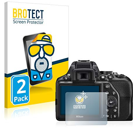 BROTECT Schutzfolie für Nikon D3500 | 2 Stück Entspiegelnder Displayschutz Made in Germany Matte Displayschutz-Folie Anti-Reflex Anti-Fingerprint Einfache Montage