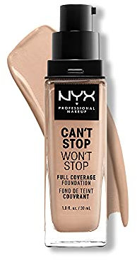 NYX Professional Makeup Can't Stop Won't Stop Full Coverage Foundation, Langanhaltend, Wasserfest, Vegane Formel, Mattierter Teint, Farbton: Light