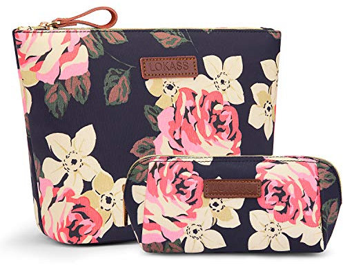 LOKASS Kulturbeutel Kulturtasche 2 in 1 Kosmetiktasche Make-up Tasche für Frauen Damen wasserdichte Waschtasche Reise Waschbeutel Toilettentasche mit Tragegriff ca.21x10x19cm (ca.4 Liter)