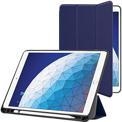 ebestStar - Coque pour iPad Air 3 2019 10.5 Apple, Etui Slim Cover Porte Stylet, Housse PU Cuir Rabat Magnétique, Bleu Foncé