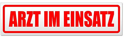 Kiwistar Magnetschild Arzt im Einsatz 1 - 30cm Rot - magnetisch für Auto PKW Kfz - wiederverwendbares Hinweisschild aus Magnetfolie - für Fahrzeug, Truck
