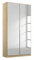Rauch Möbel Alabama Schrank Kleiderschrank Drehtürenschrank Eiche Sonoma mit Spiegel, Holz, 2-türig inklusive Zubehörpaket Basic 1 Kleiderstange, 2 Einlegeböden BxHxT 91x229x54 cm