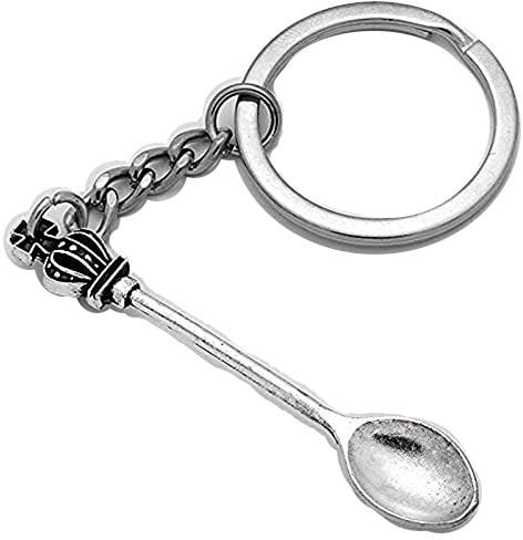 Crown Mini Tea Spoon Snuff Necklace for Women Pendant Necklace Keychains Spoon Key Chains (Keychain)