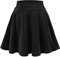 Urbancoco Gonna da Donna Basic Solid, Versatile, Estensibile, Informale, Mini Skater, Nero, XXL