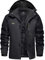EKLENTSON Herren Winterjacke Skijacke Gefütterte Warme Wanderjacke Schnee Jacke mit Kapuze, (Schwarz-grau, S)