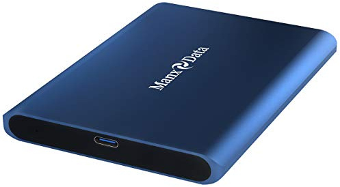 ManxData 256GB Blue USB 3.1 Gen 2 (10 Gbps, Type-C) External Solid State Drive (Portable SSD) Compatible with Windows PC, Mac, Smart tv, XBOX ONE & PS4