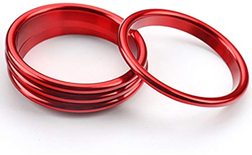 NewTH 4 x Aluminiumlegierung Car Styling Klimaanlage Lüftungsschlitz Abdeckung Dekoration Aufkleber für Audi A3 S3 2013-2020 /Q2 2017 (Rot, 65 mm)
