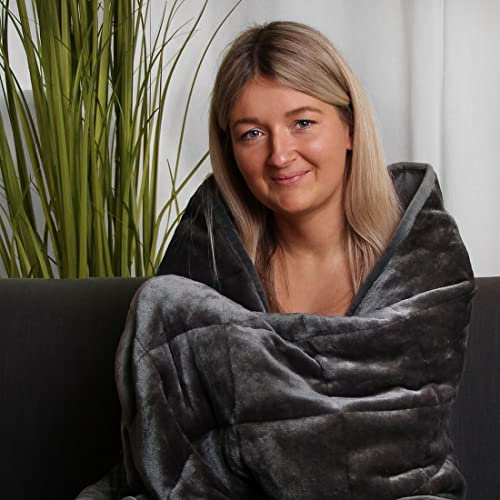 your GEAR Therapiedecke 6 oder 9 kg schwere Gewichtsdecke aus Baumwolle oder Mikro-Velours für Erwachsene 135x200 cm, beruhigende Anti-Stress Tagesdecke, Bettdecke CAMERI 6 kg