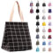 iknoe Insulated Lunch Bag for Women, 9L Sturdy Wide-Open Foldable & Portable Lunch Tote with Interior Pockets, Water-resistant Thermal Cooler for Adults Picnic Beach (Black Plaid)