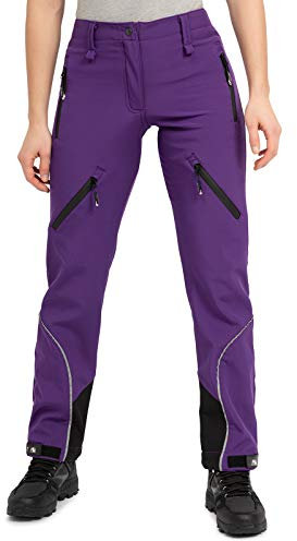 Rock Creek Damen Softshellhose Outdoor Hosen Wanderhose Sporthose Regenhose Damenhosen Outdoorhose Wasserdicht Taschen Softshell Hosen D-444 Violett 2XL