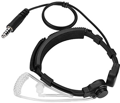 Zunate Walkie Talkie-Hörmuschel, 2-poliges Headset mit Halssteuerungsmikrofon, U94 PTT-Luftrohr-einstellbares Walkie Talkie-Headset NATO, für Bowman Elite II HD01, K-Stecker