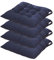 Stuhlauflagen Set von 4 Esszimmerstuhlauflagen Sitzkissen zum Festbinden für Garten Terrasse Küche 40x40 cm, Marineblau