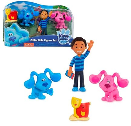 Giochi Preziosi Blue's Clues & You - Set 4 Personaggi, Confezione Regalo con 4 Mini Personaggi della Serie TV, Josh, Blu, Magenta e Paletta e Secchiello per Bambini dai 3 Anni, BLU04000