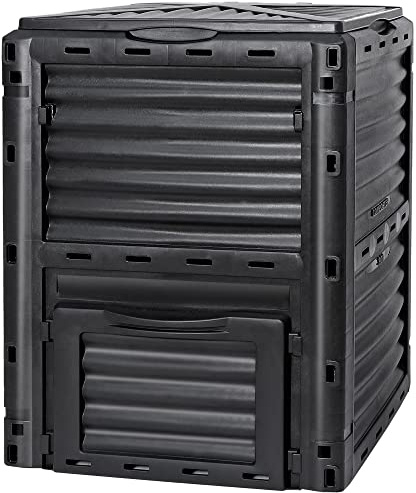 Large Garden Compost Bin, 80 Gallon (300L) Outdoor Composter Tumbler from BPA-Free Material for Fast Creation of Fertile Soil, Lightweight, Easy Assembly and Kitchen Waste Composting