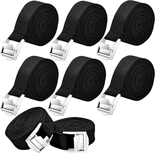 Dacitiery 8-Piece Ratchet Tie Down Straps - 1m x 25mm, Heavy Duty 550lbs Lashing Straps with Buckle for Vans, Motorcycle, Trucks, Trailers
