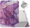 MoKo Hülle Kompatibel mit Neu iPad 9./8./7. Generation (2021/2020/2019), iPad 10,2 Zoll Hülle mit Ständer, TPU Transluzent Matt Rückseite Cover mit Auto Schlaf/Aufwach Funktion, Marmor Goldlila