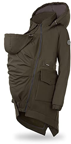 5in1 Softshell Parka – Umstands- & Tragejacke vorn/hinten (Khaki, S)