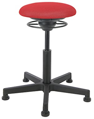 BALIMO Star - Bewegungshocker - Sitztrainer - ergonomischer Sitzhocker - Hocker mit Schwingeffekt - Rücken-Trainer - Bewegungsstuhl - Bürohocker - Gestell Schwarz (Rot)