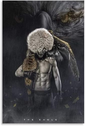 LBMED Poster Und Gedruckte Sportposter Boxer Khabib Nurmagomedov (3) für Schlafzimmerdekoration Leinwand Malerei Wandkunst Bilder 15.7x23.6(40x60cm) Kein Rahmen