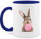 Tasse Tassen 325ml - Hase Kaugummi I - 325 ml - Dunkelblau - hasenmotiv osterhasen hasi kaffeebecher osterhase hasen kaffeetasse häschen ostern￼ mit motiv