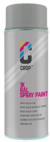 CROP Bombe de peinture RAL 9006 Aluminium Blanc - Brillant satiné - 400ml - Bombe aérosol Blanc - 100% inaltérable - Séchage rapide - Intérieur & Extérieur - RAL9006