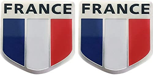 Haowul 3D-Metall Frankreich-Flagge Autoaufkleber Abziehbilder 2pcs/Paar Selbstklebender Auto Motorrad Dekor Aufkleber Auto-außenzubehör