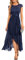 Bbonlinedress Abendkleider elegant für Hochzeit Weihnachtskleider Damen Rundhals Spitze Vokuhila Chiffon Brautkleid Party Abschlusskleid lang Ballkleid Navy 3XL