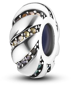 MULA Stoppers Beads Charms für Armbänder&Halsketten 925 Sterling Silber Rondelle Spacer Charm mit Klarem Gummi innen für Major European Snake Chain Schmuck für Frauen