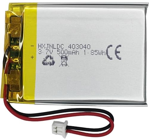 DC 3.7V 500mAh 403040 Rechargeable lithium polymer battery for DIY 3.7-5V Electronic Products with Built-in 2-Wire Battery Replacement, Mobile Energy Storage Power Supply