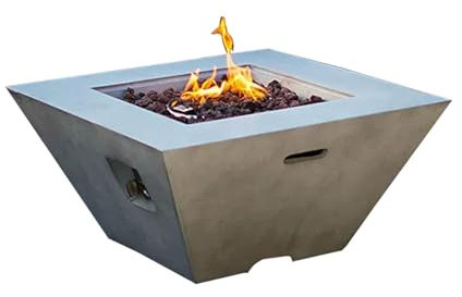 MyNvy Gas feuerstelle Outdoor Ethanol tischkamin 50000BTU Gas-Feuerstellentisch für den Außenbereich zum Heizen und Grillen von Terrassen