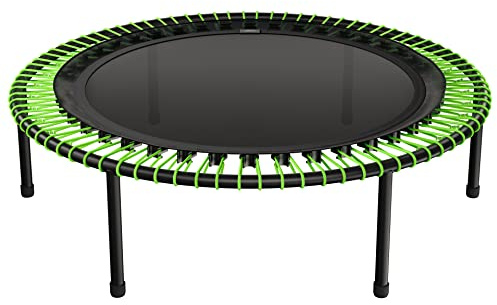 bellicon Fitness Trampolin 100cm (Grün) | Stabile Schraubbeine & Seilring-Federung bis zu 150 kg (Extra Stark) | 3-teiliger Rahmen | Made in Germany
